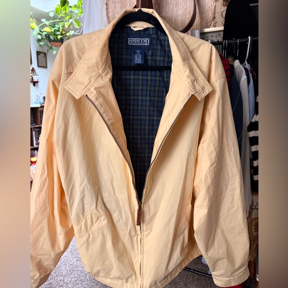 Lands' End Men's Light Yellow Windbreaker